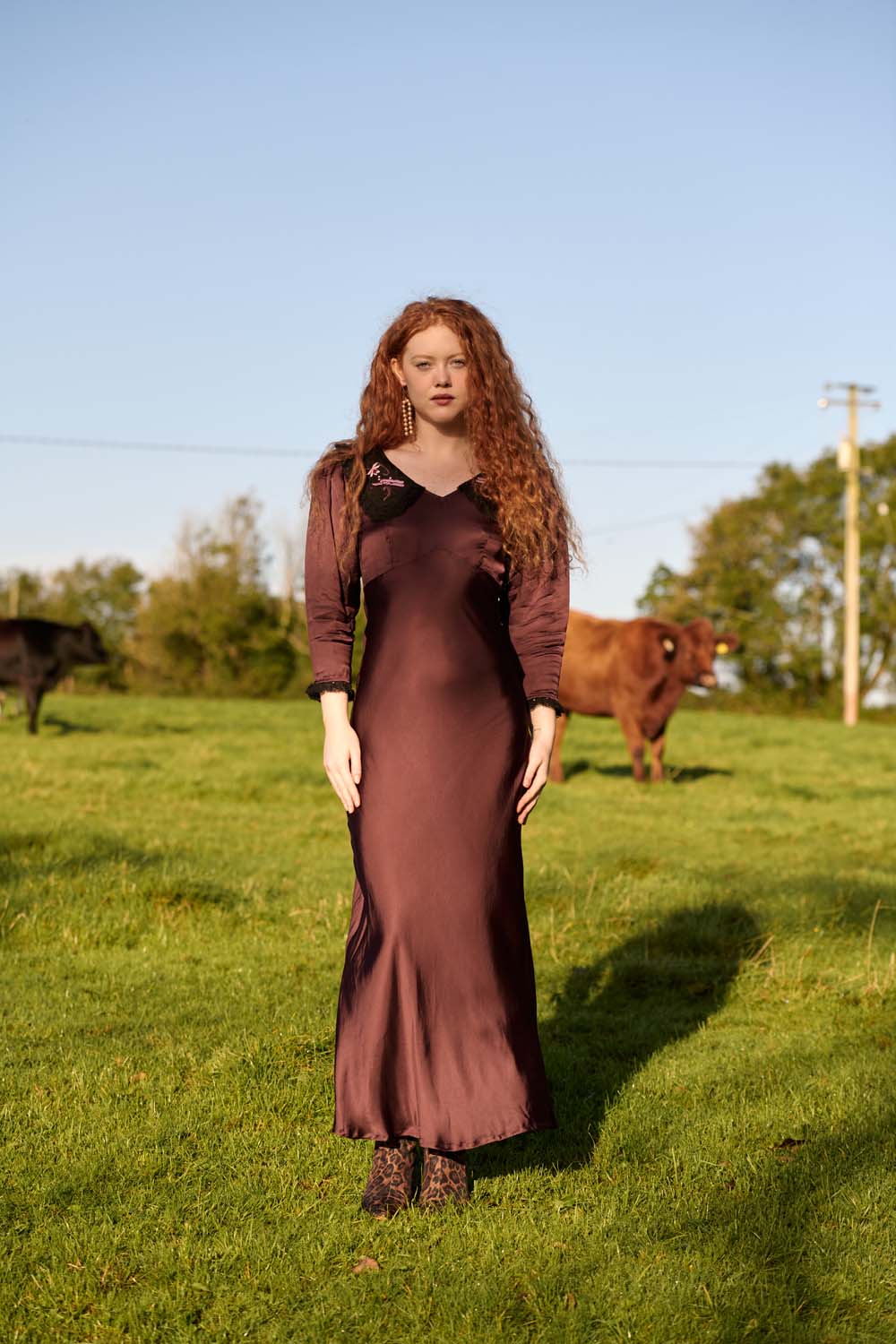 Edith Dress in Chocolate Brown
