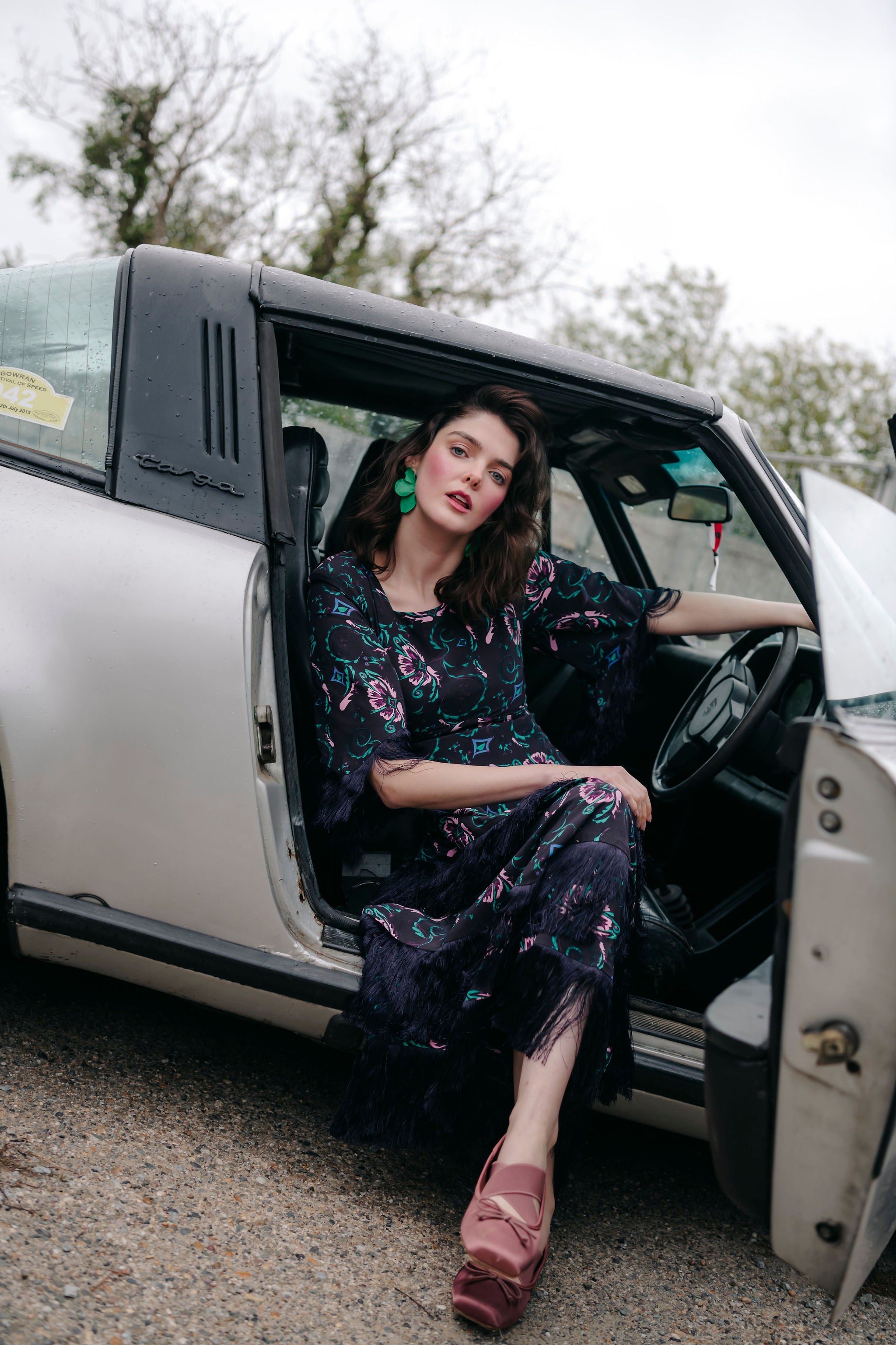 Silvana Dress in silk-midnight combo