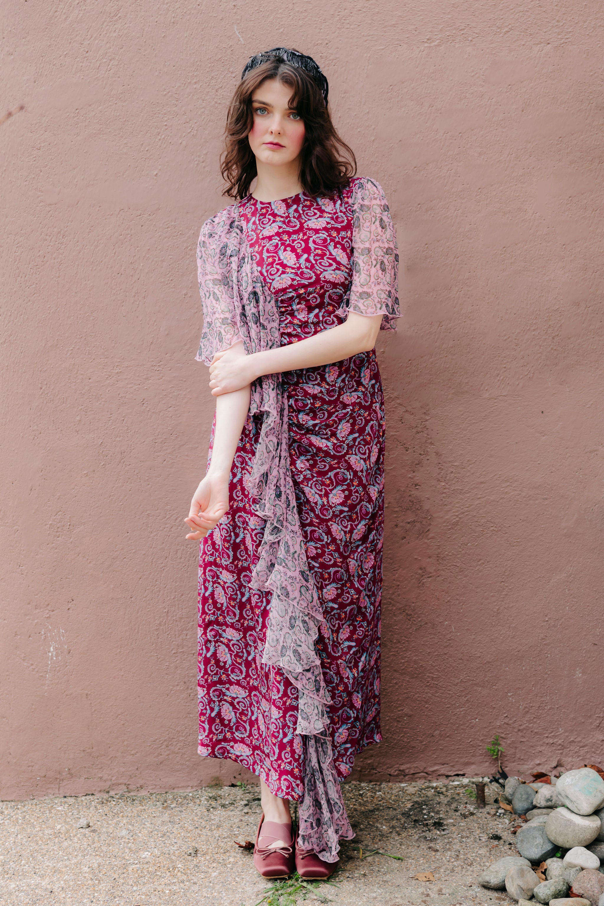 Marilyn Dress in contrast prints