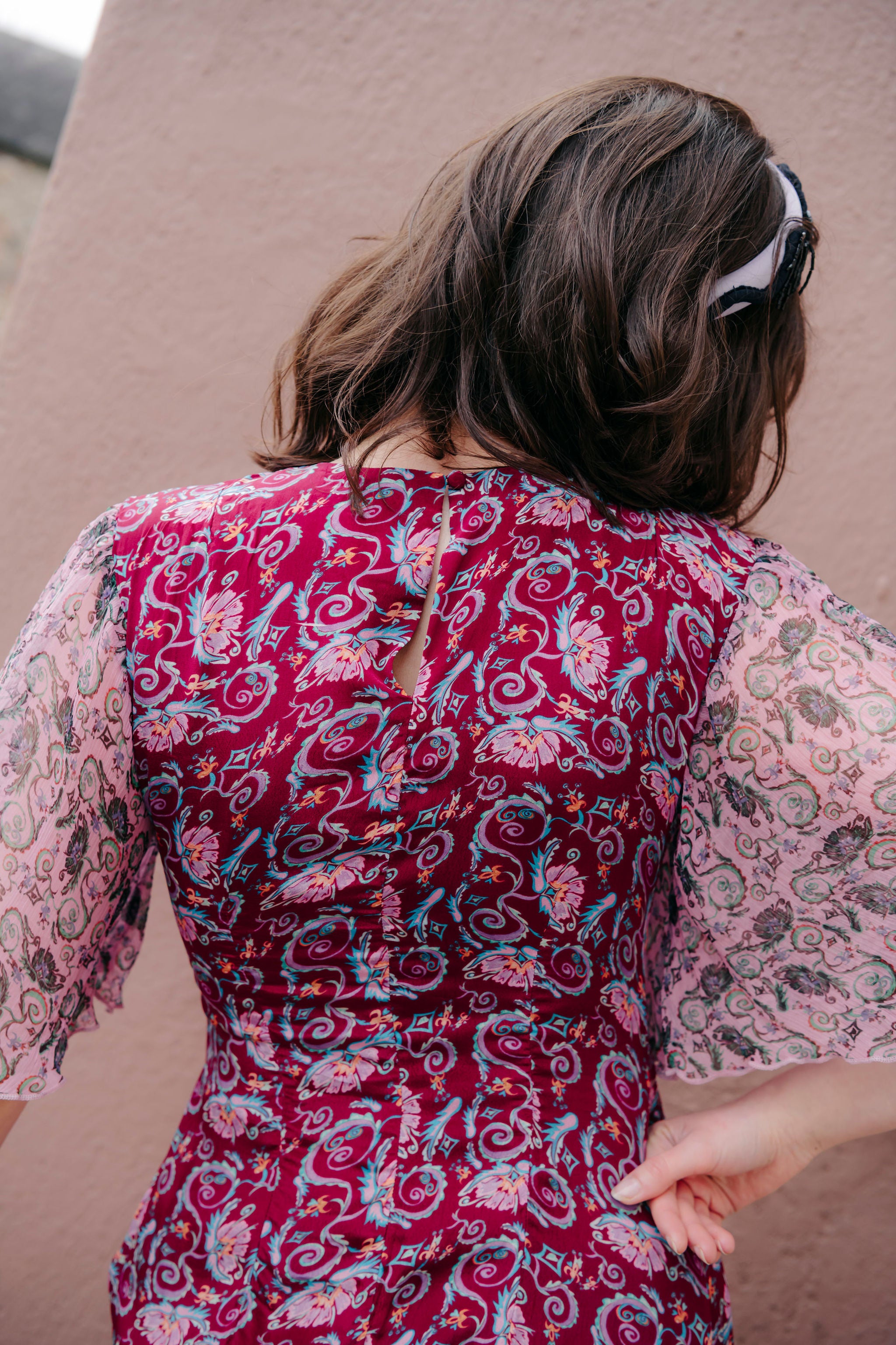 Marilyn Dress in contrast prints