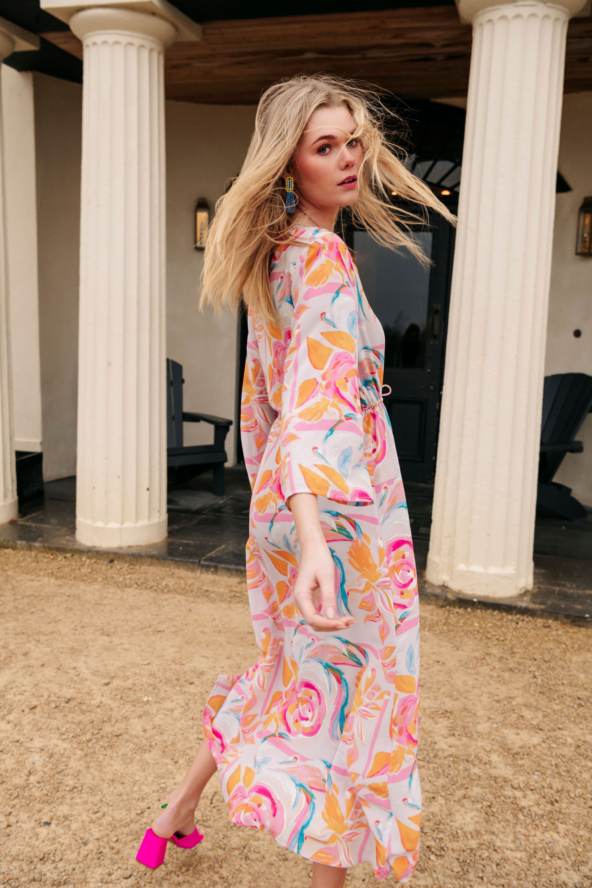 Fianna Dress in multi print
