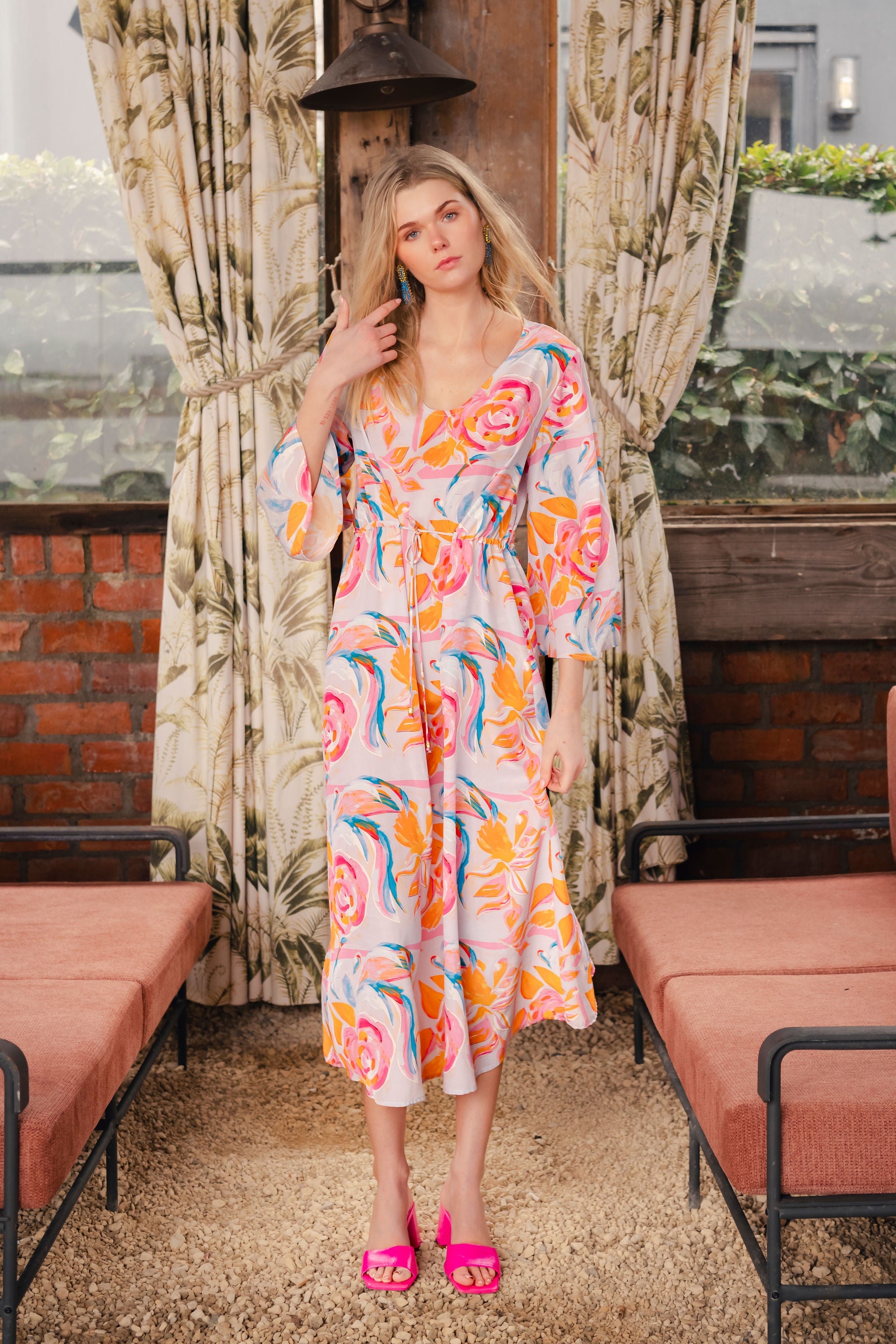 Fianna Dress in multi print
