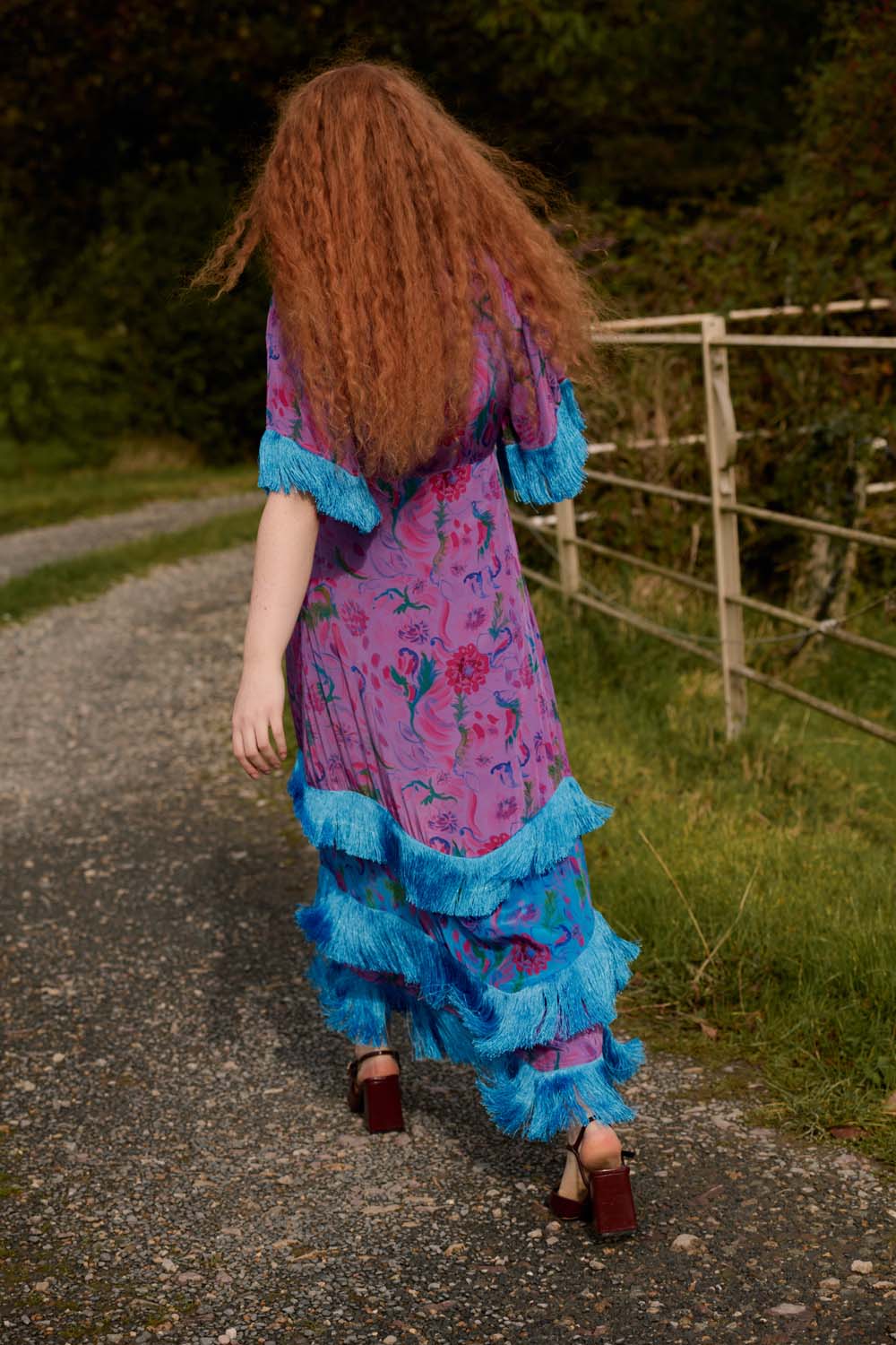 Silvana Dress in Purple Print