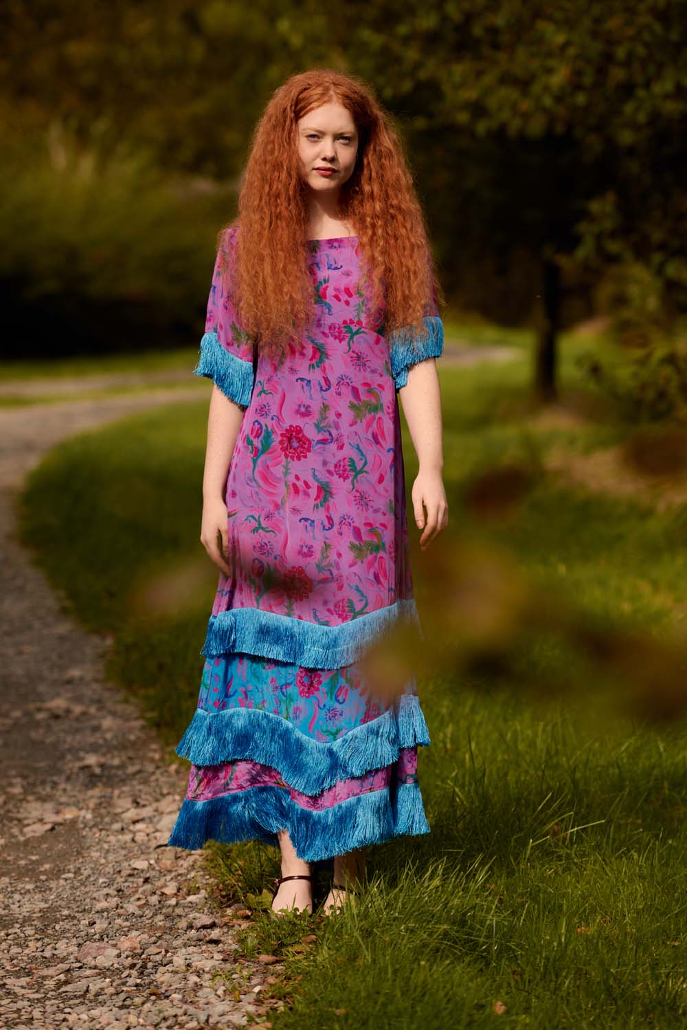 Silvana Dress in Purple Print