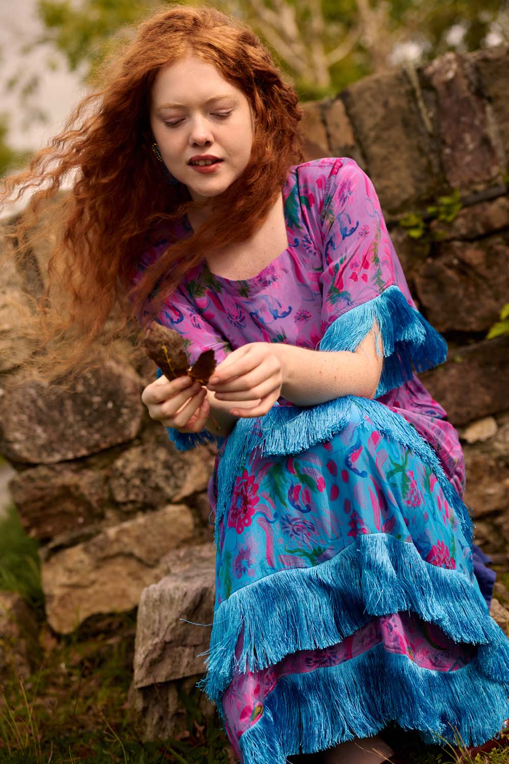 Silvana Dress in Purple Print