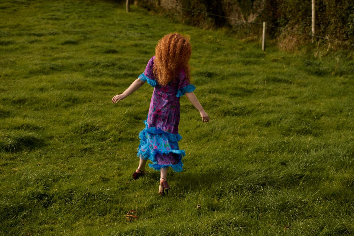 Silvana Dress in Purple Print