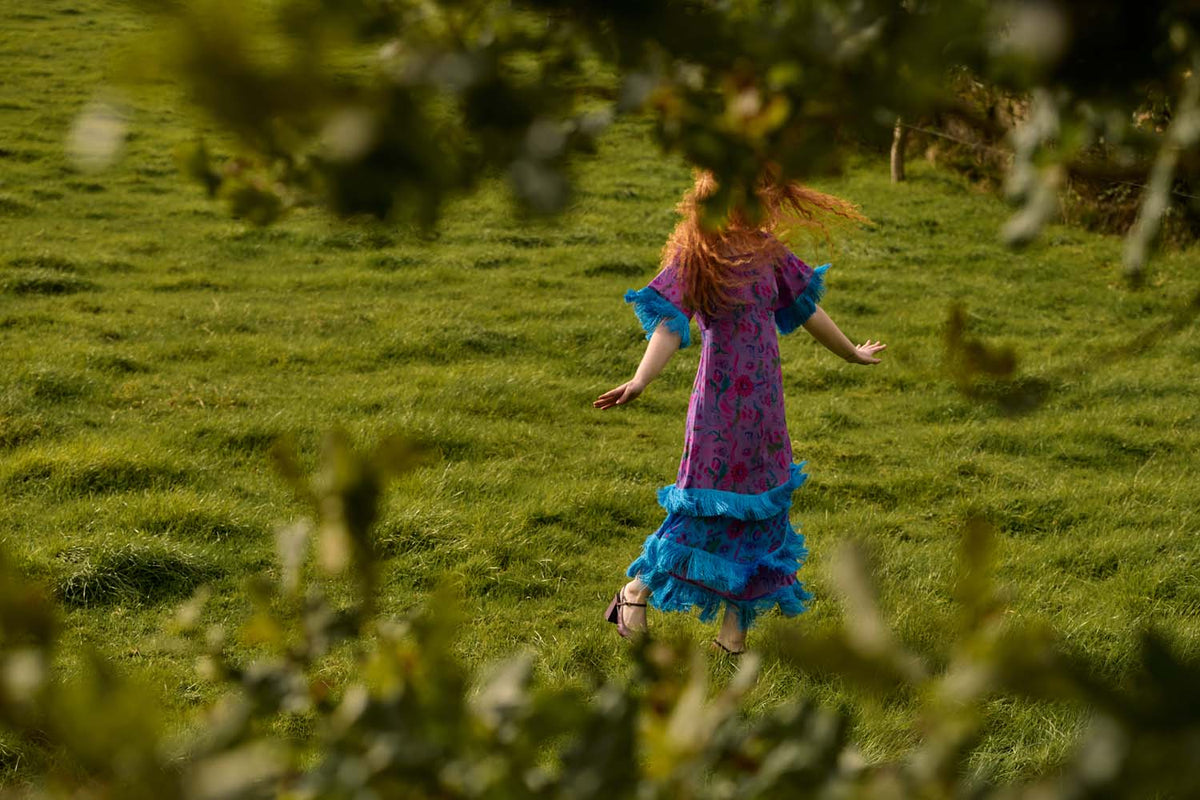 Silvana Dress in Purple Print