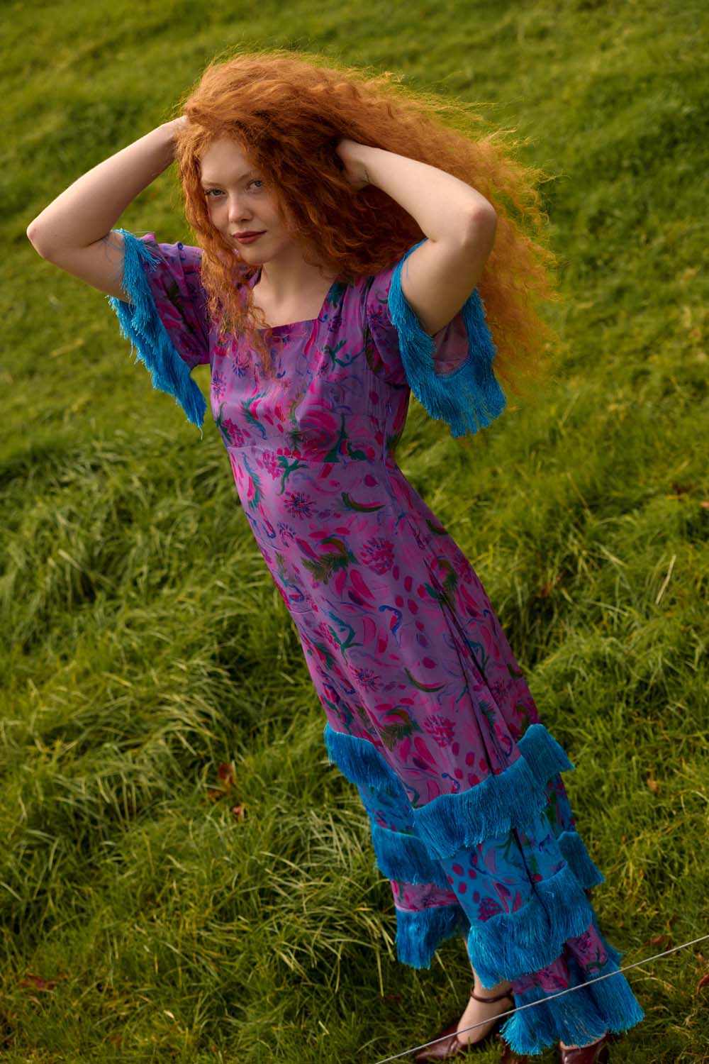 Silvana Dress in Purple Print