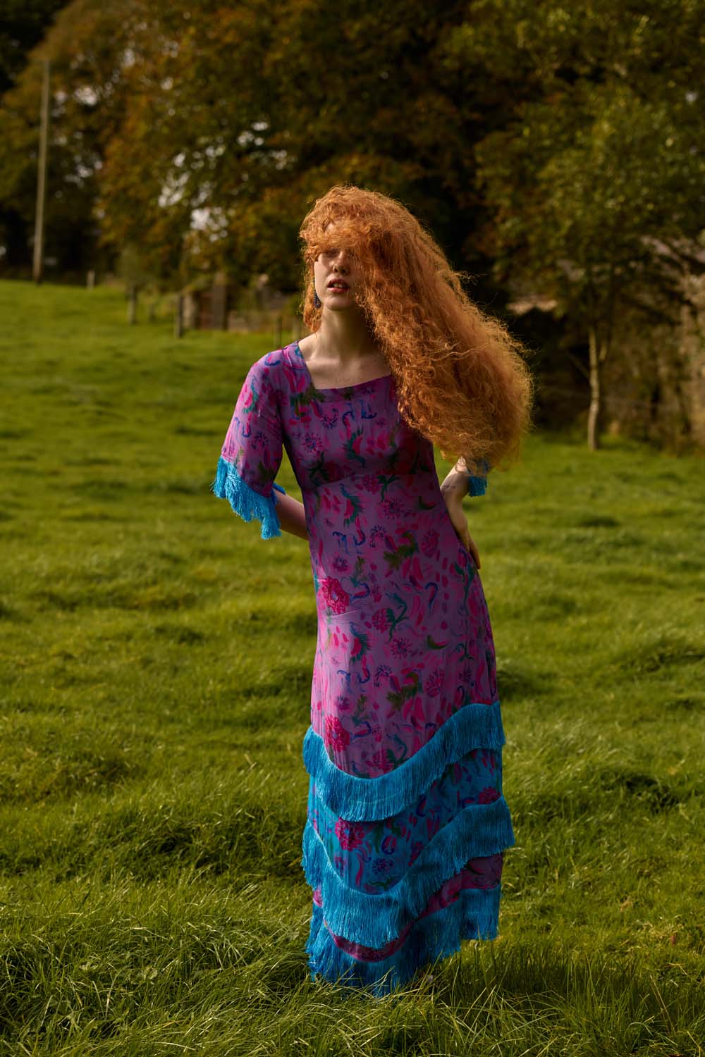 Silvana Dress in Purple Print