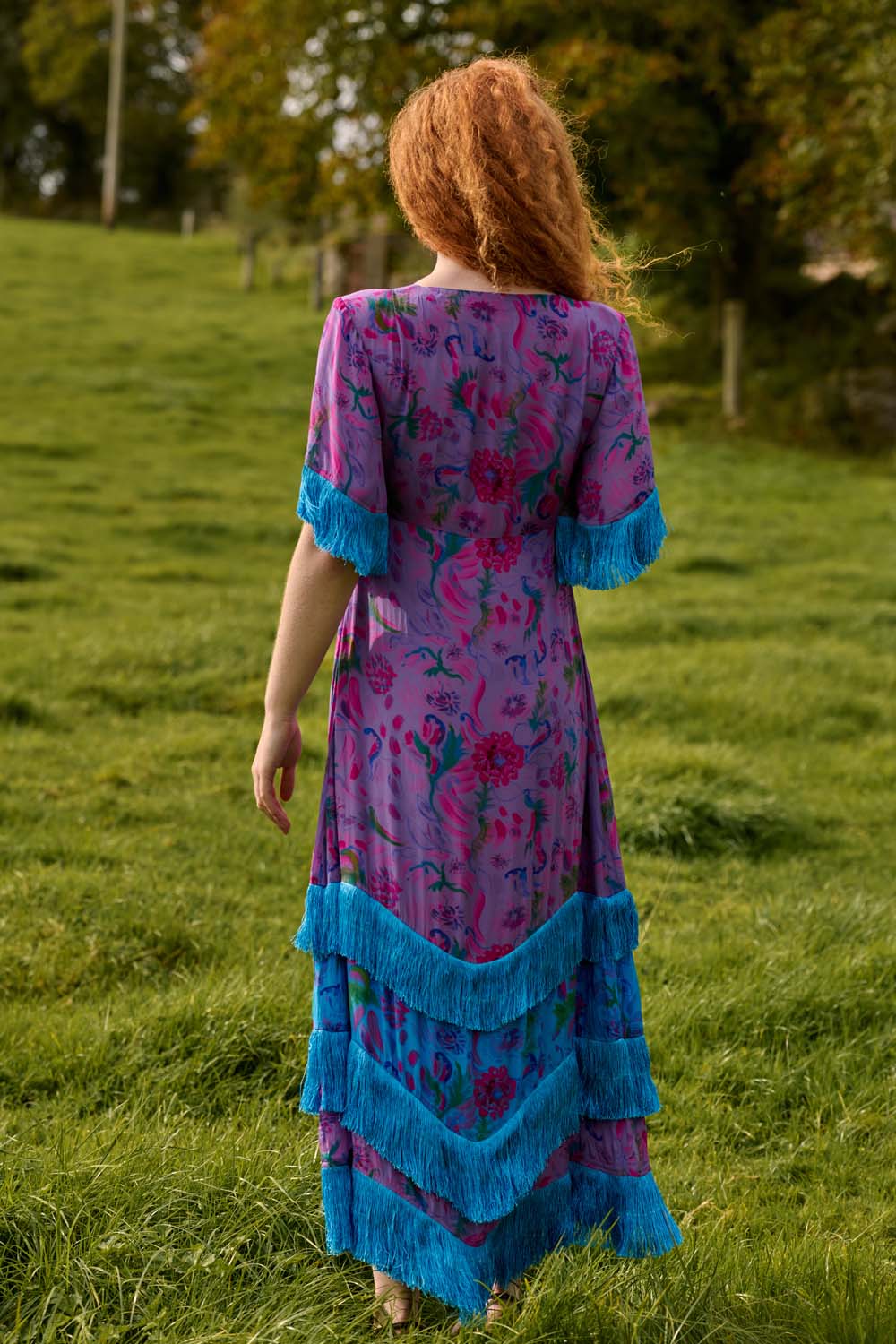 Silvana Dress in Purple Print