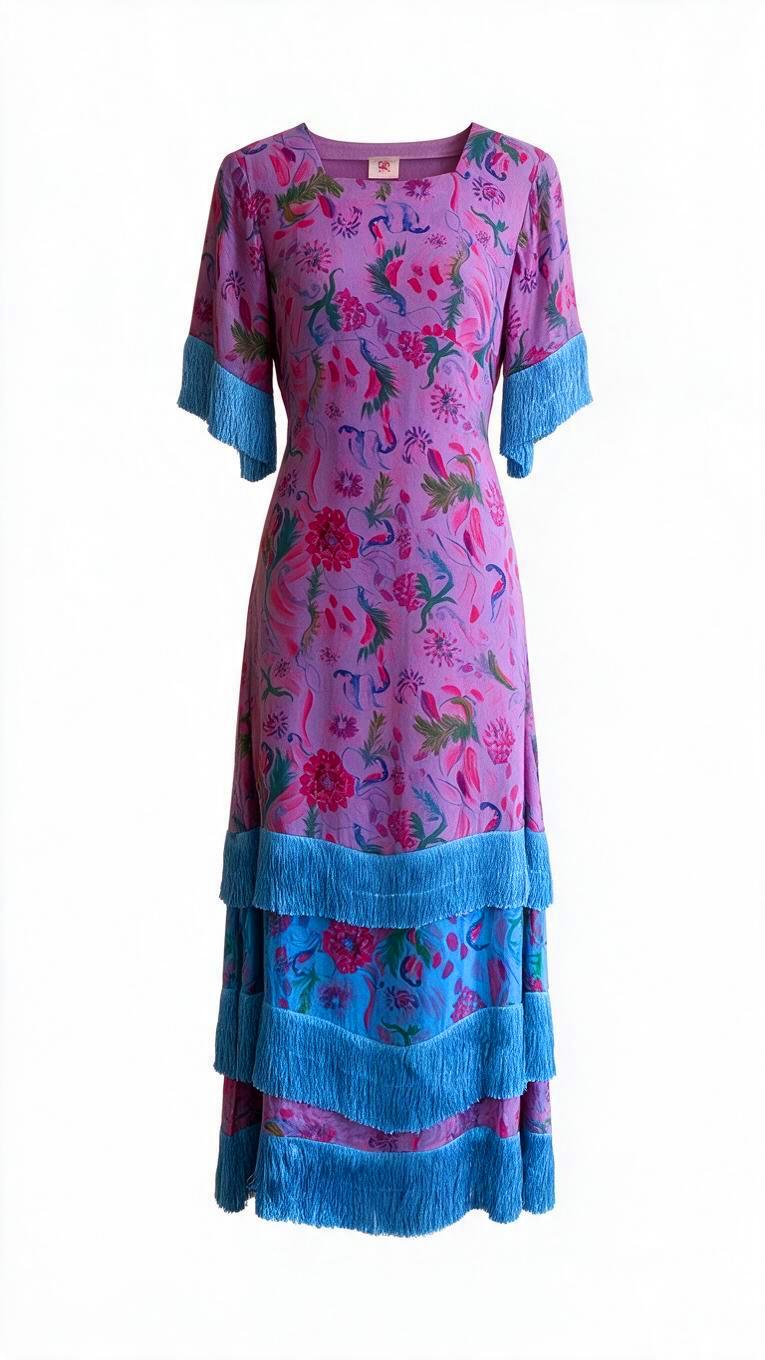 Silvana Dress in Purple Print