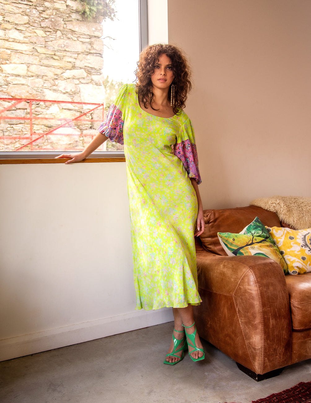 The Aisling dress in lime