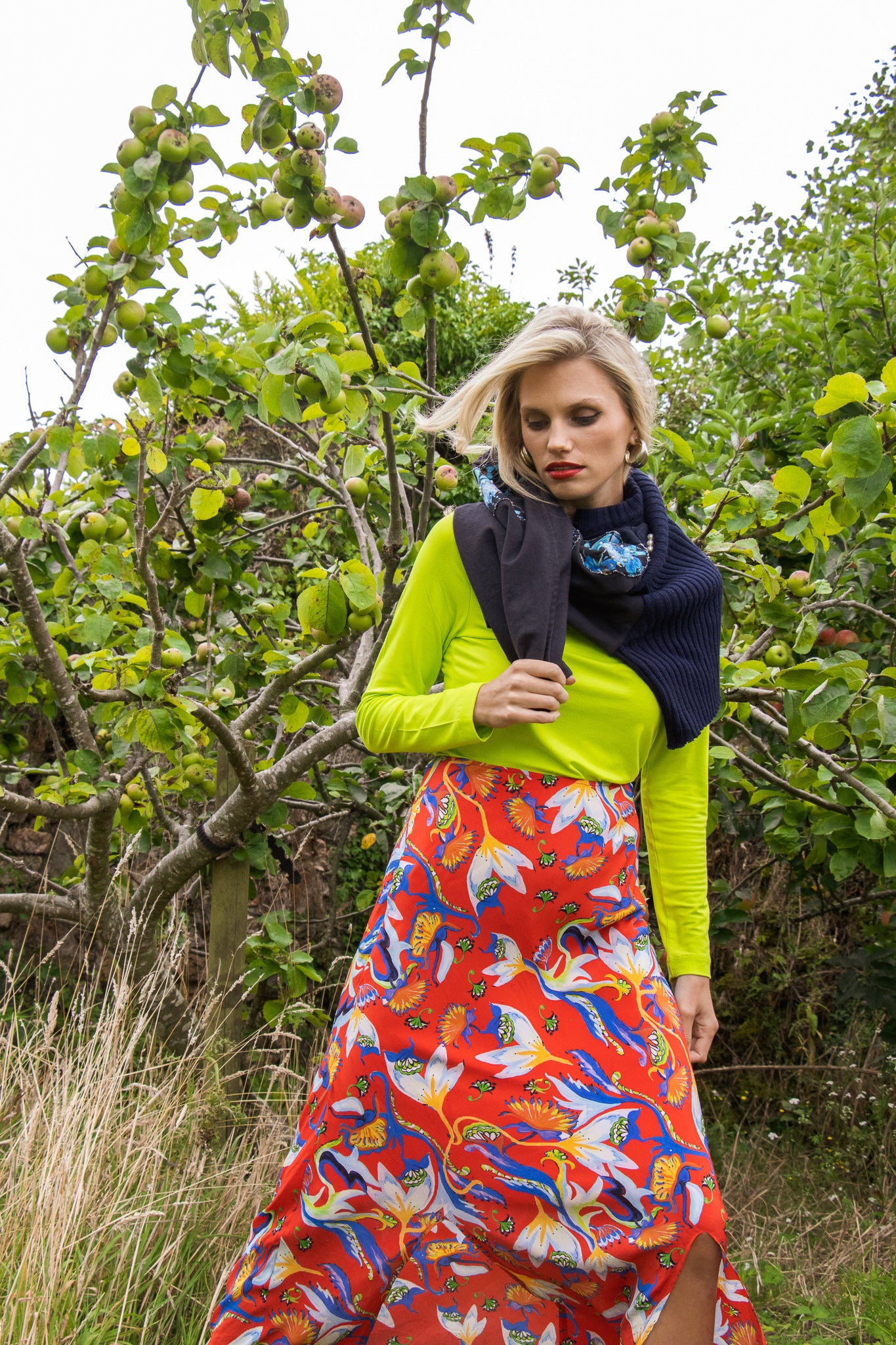 Rachel midi skirt (red)