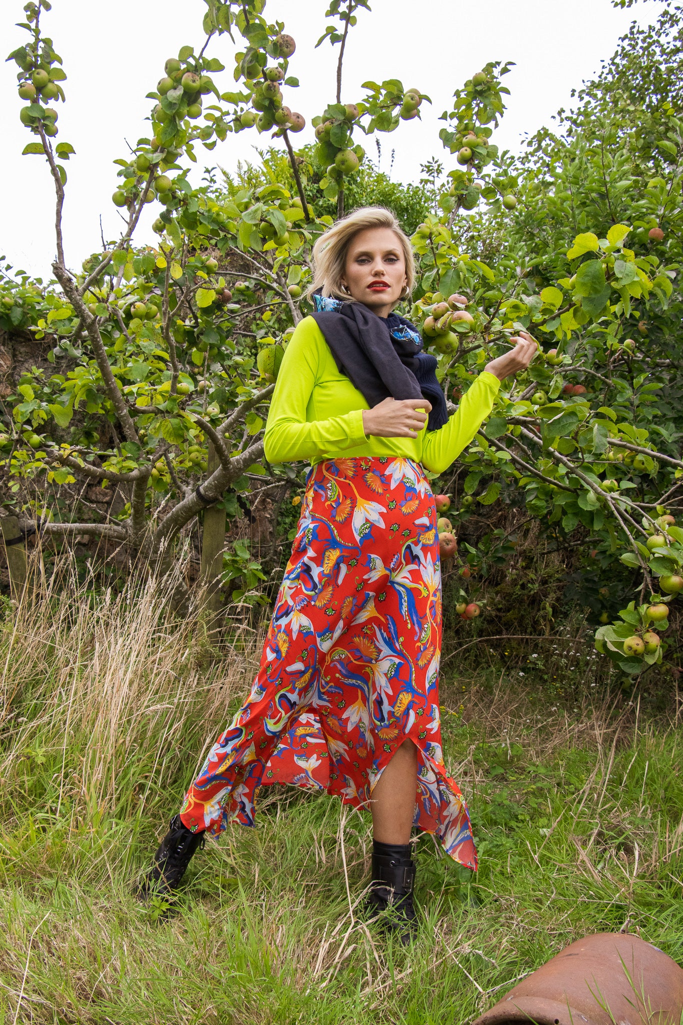 Rachel midi skirt (red)