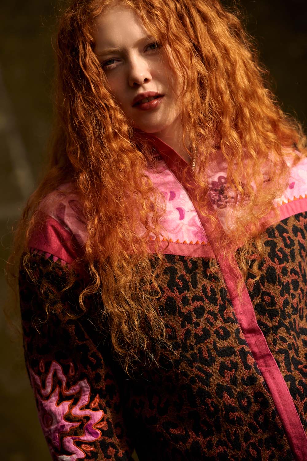 Carrie Jacket in Pink / Leopard