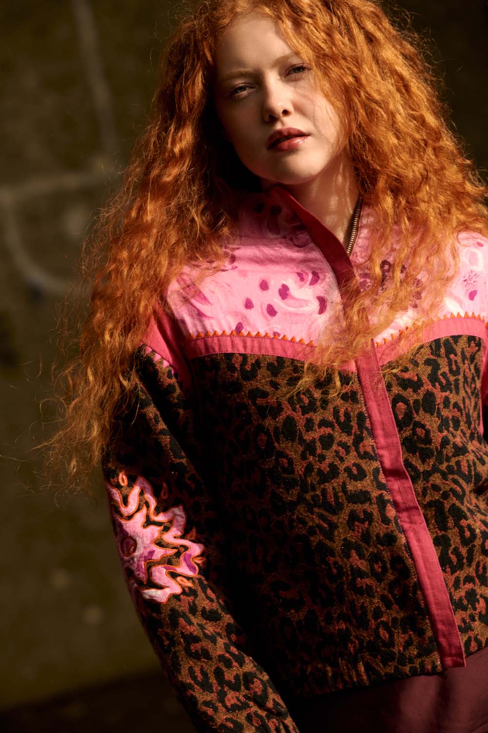 Carrie Jacket in Pink / Leopard