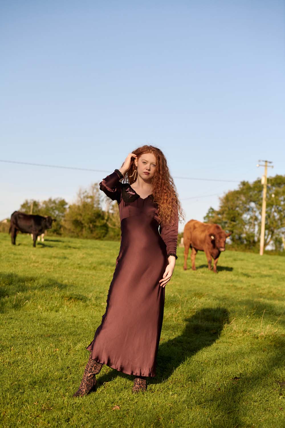 Edith Dress in Chocolate Brown