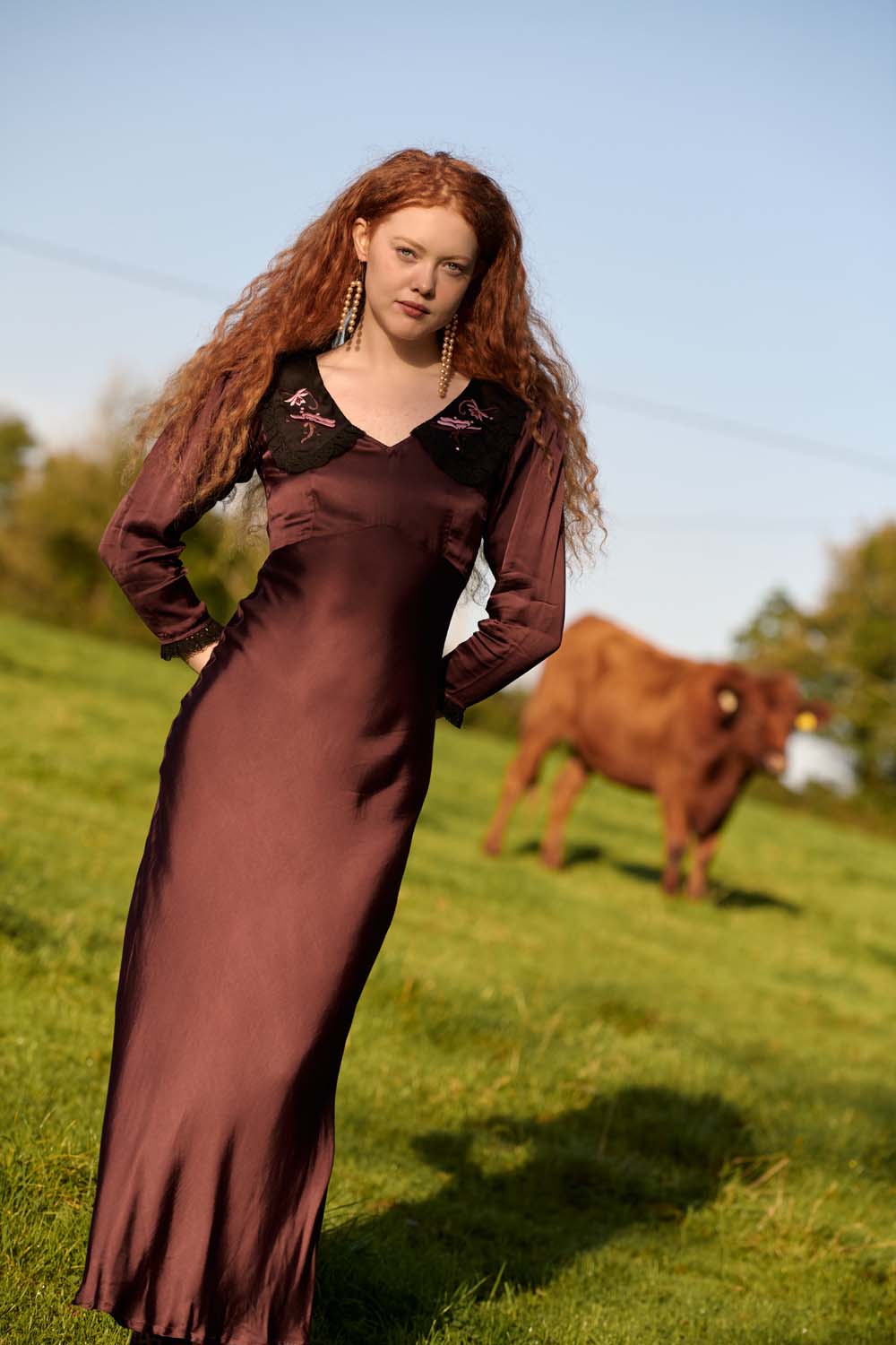 Edith Dress in Chocolate Brown