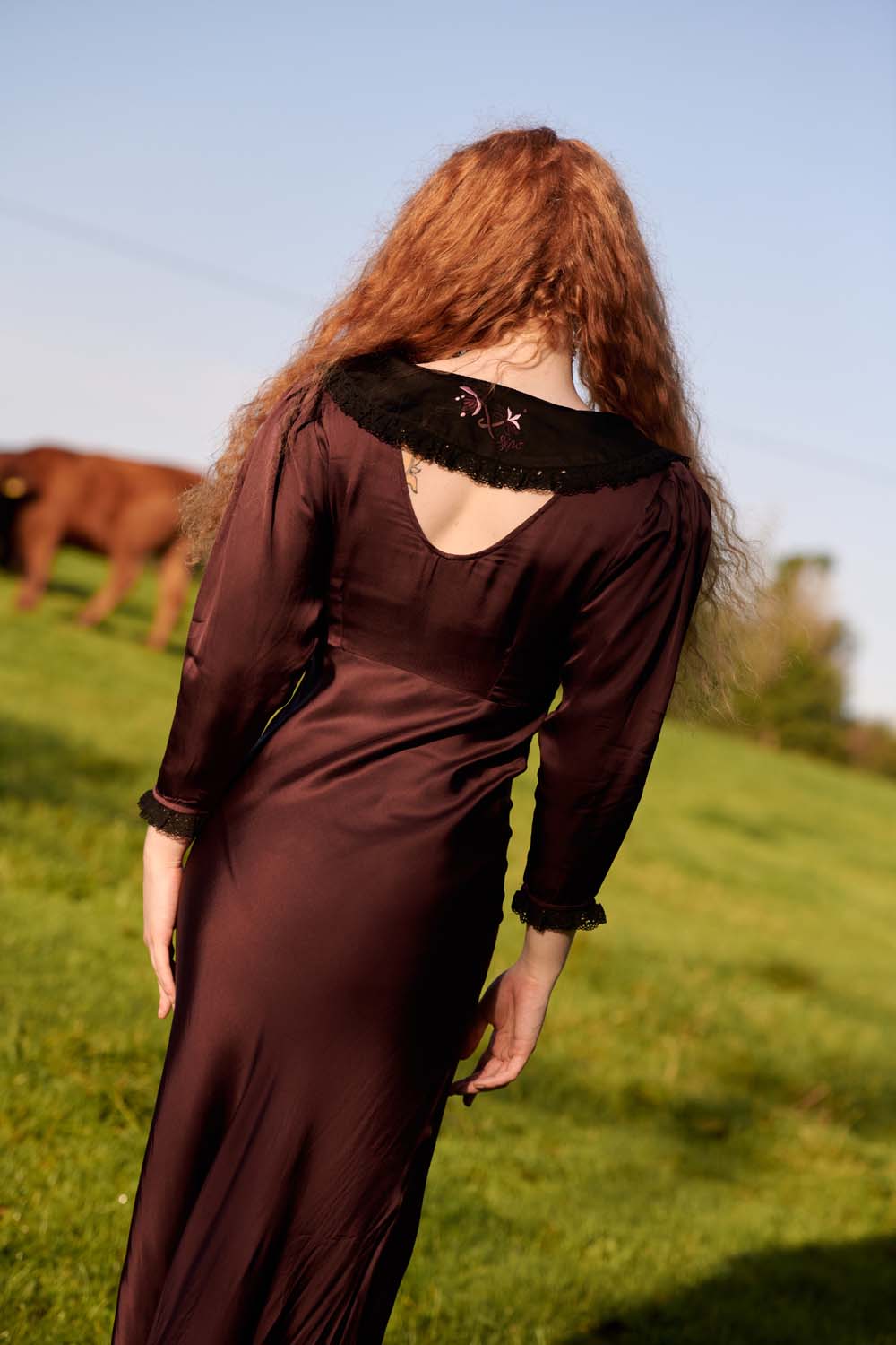 Edith Dress in Chocolate Brown