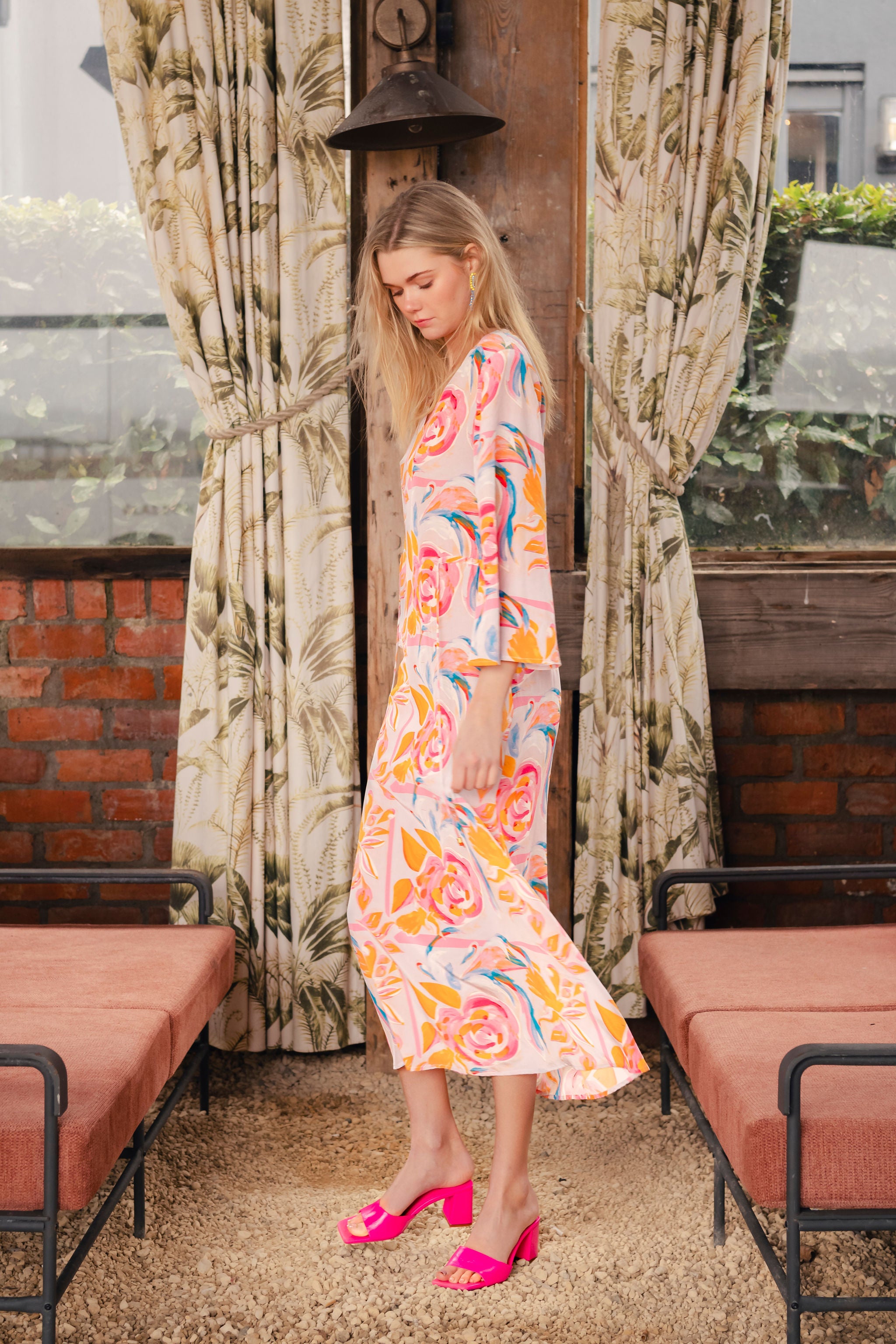 Fianna Dress in multi print