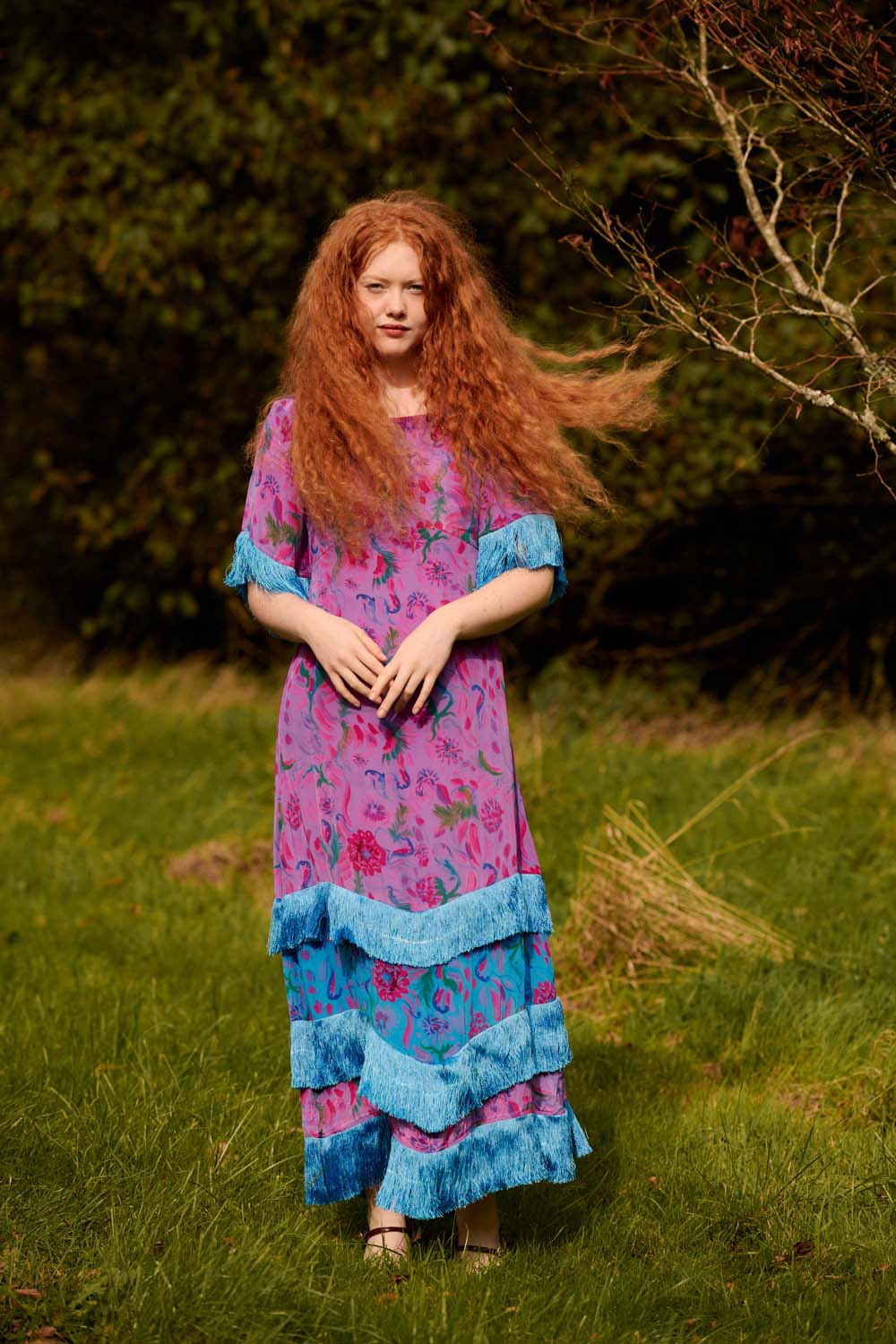 Silvana Dress in Purple Print