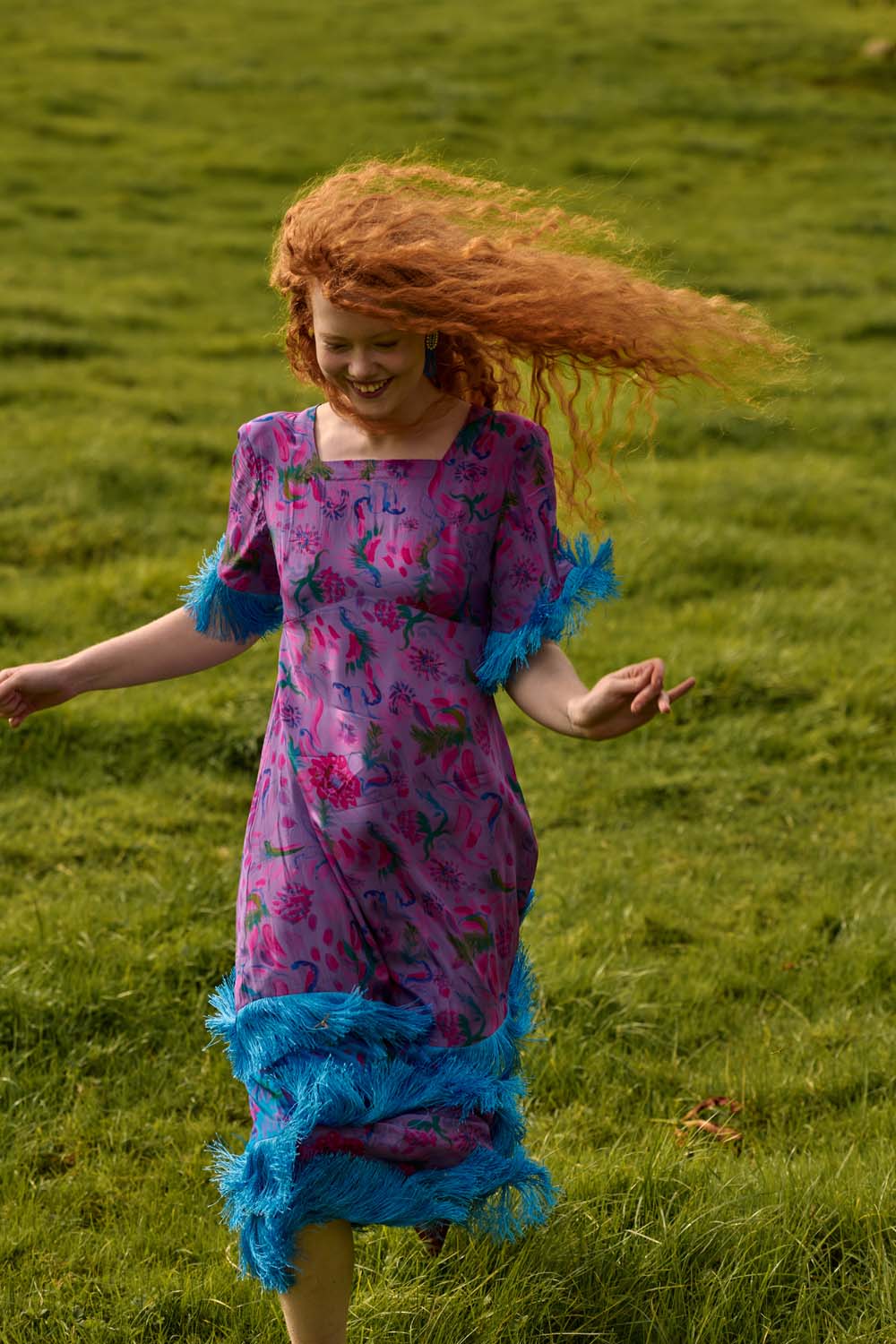Silvana Dress in Purple Print