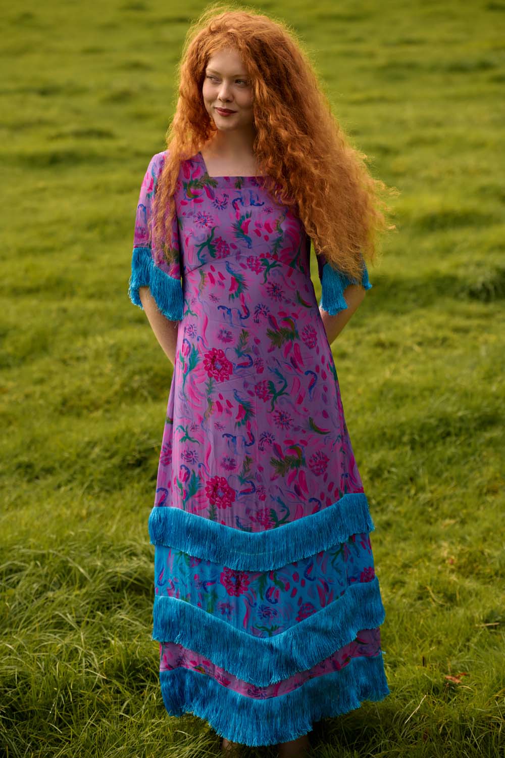 Silvana Dress in Purple Print