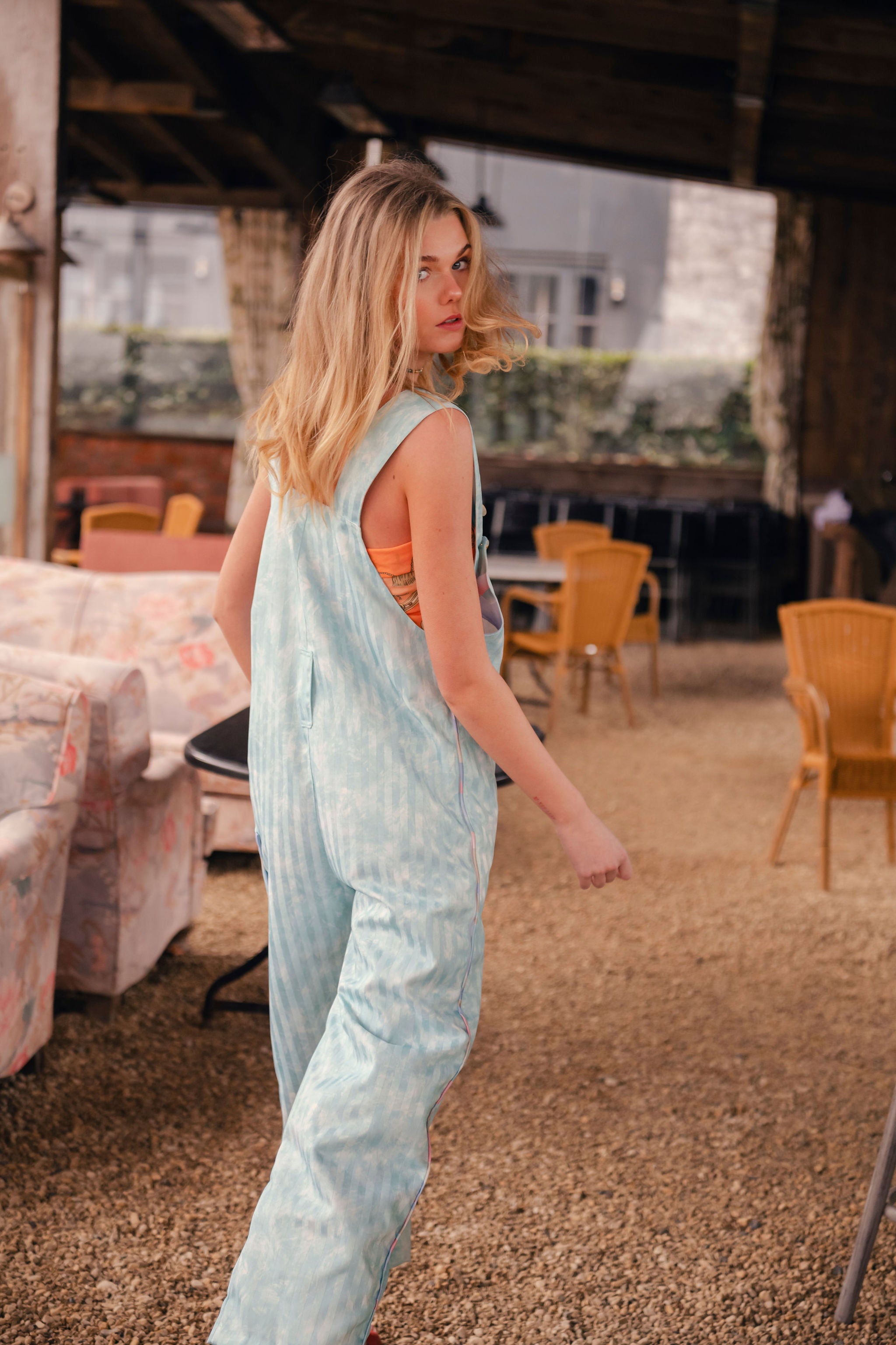 Clo Dungarees in Sky