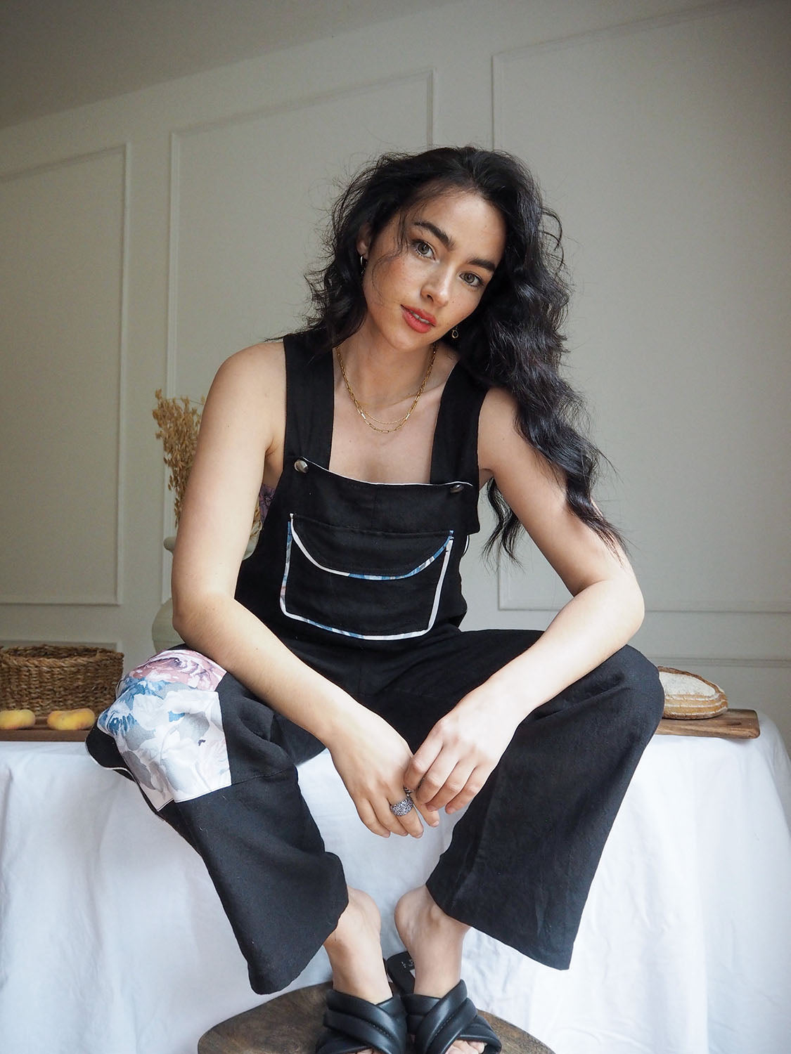 Black linen Clo dungarees3