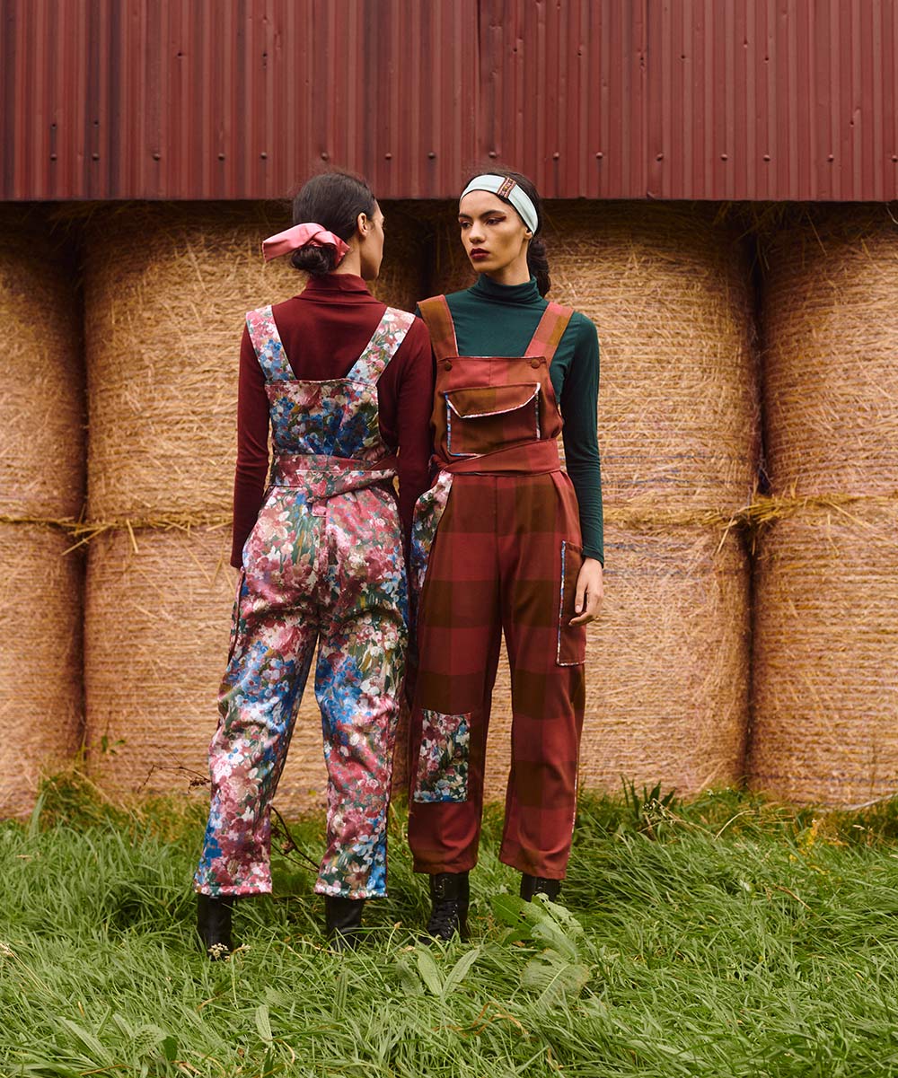 Clo dungarees red check 03