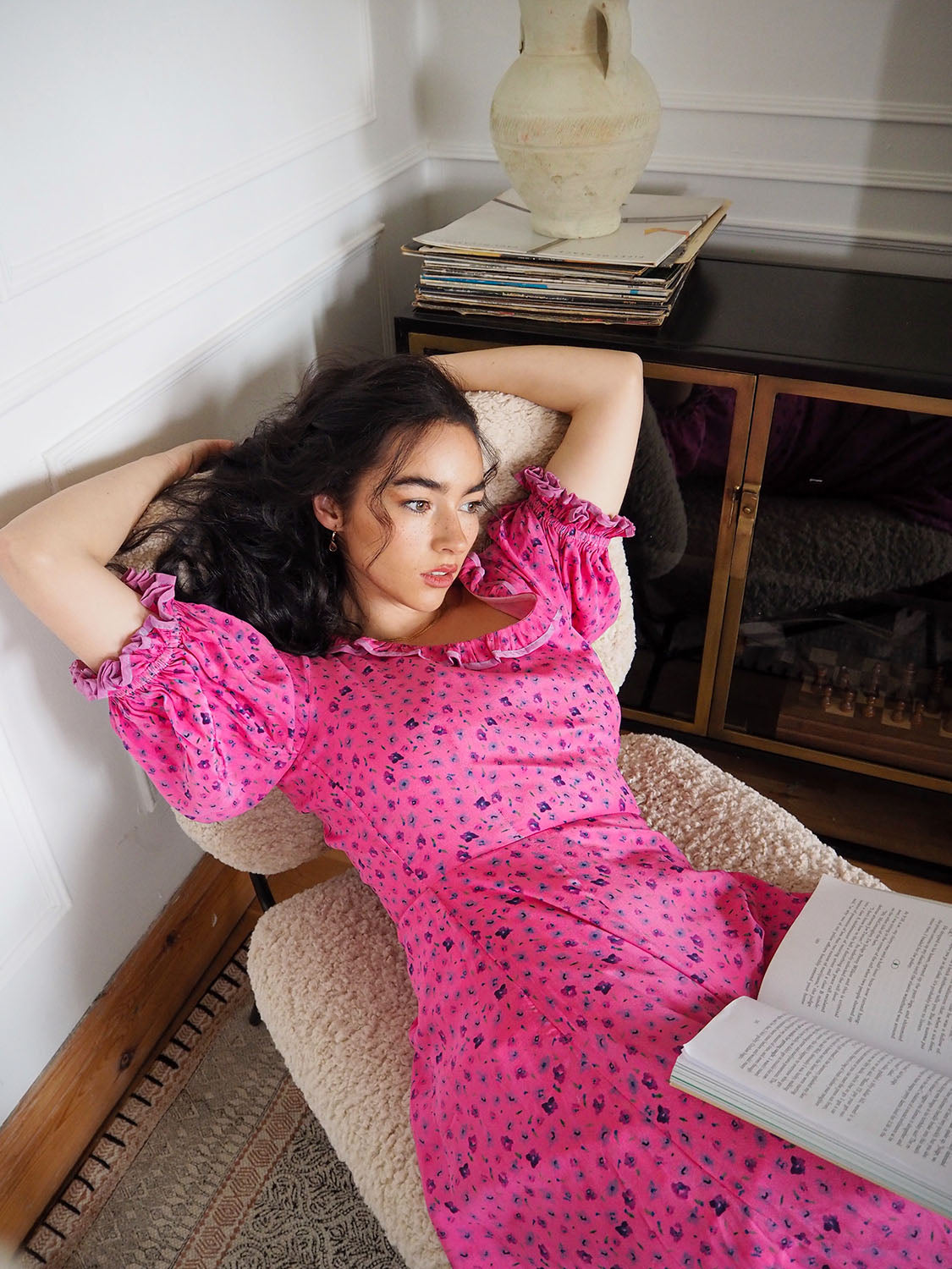 Ellen dress pink silk1