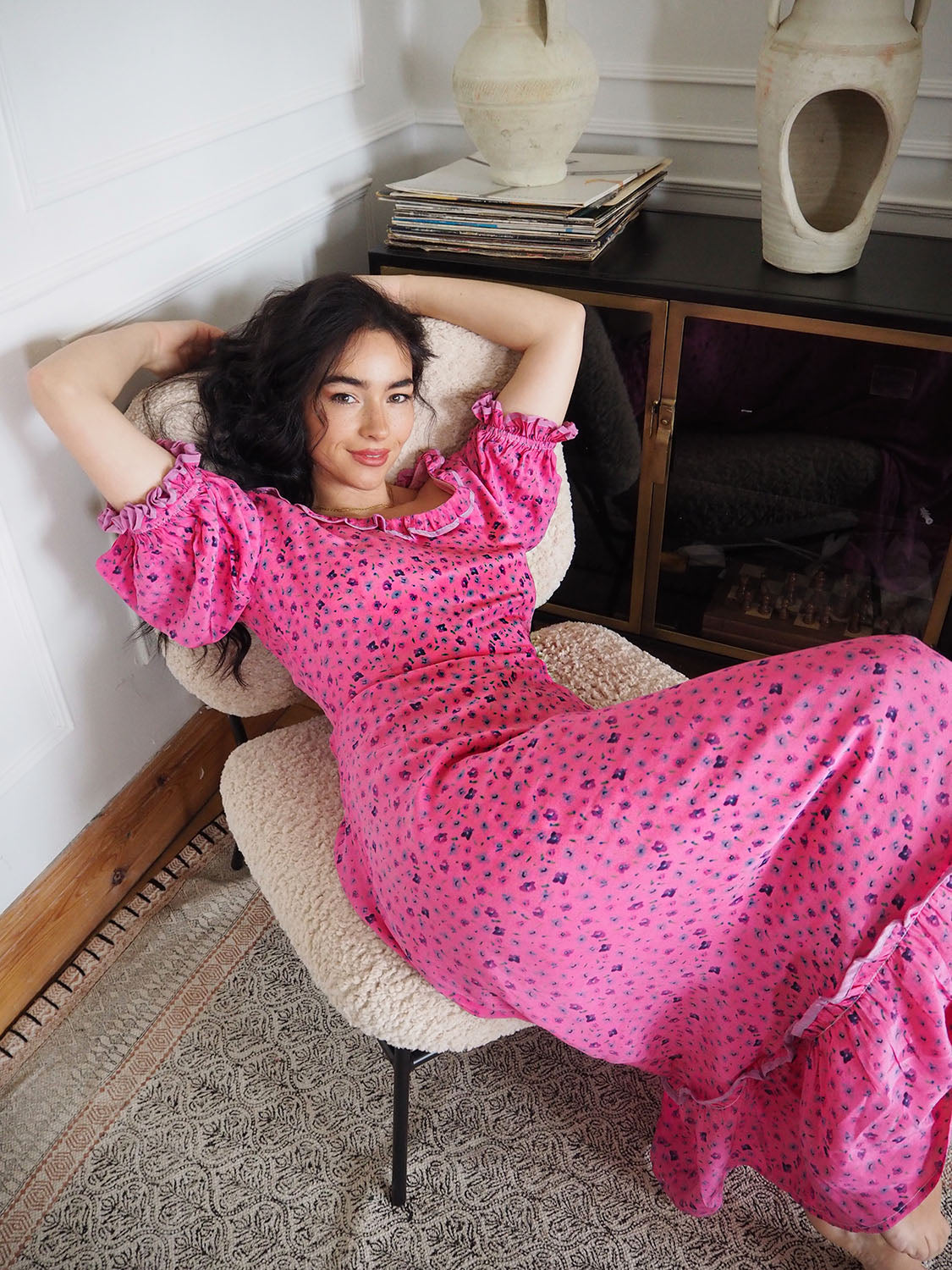 Ellen dress pink silk2
