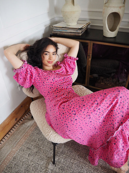 Ellen dress pink silk2