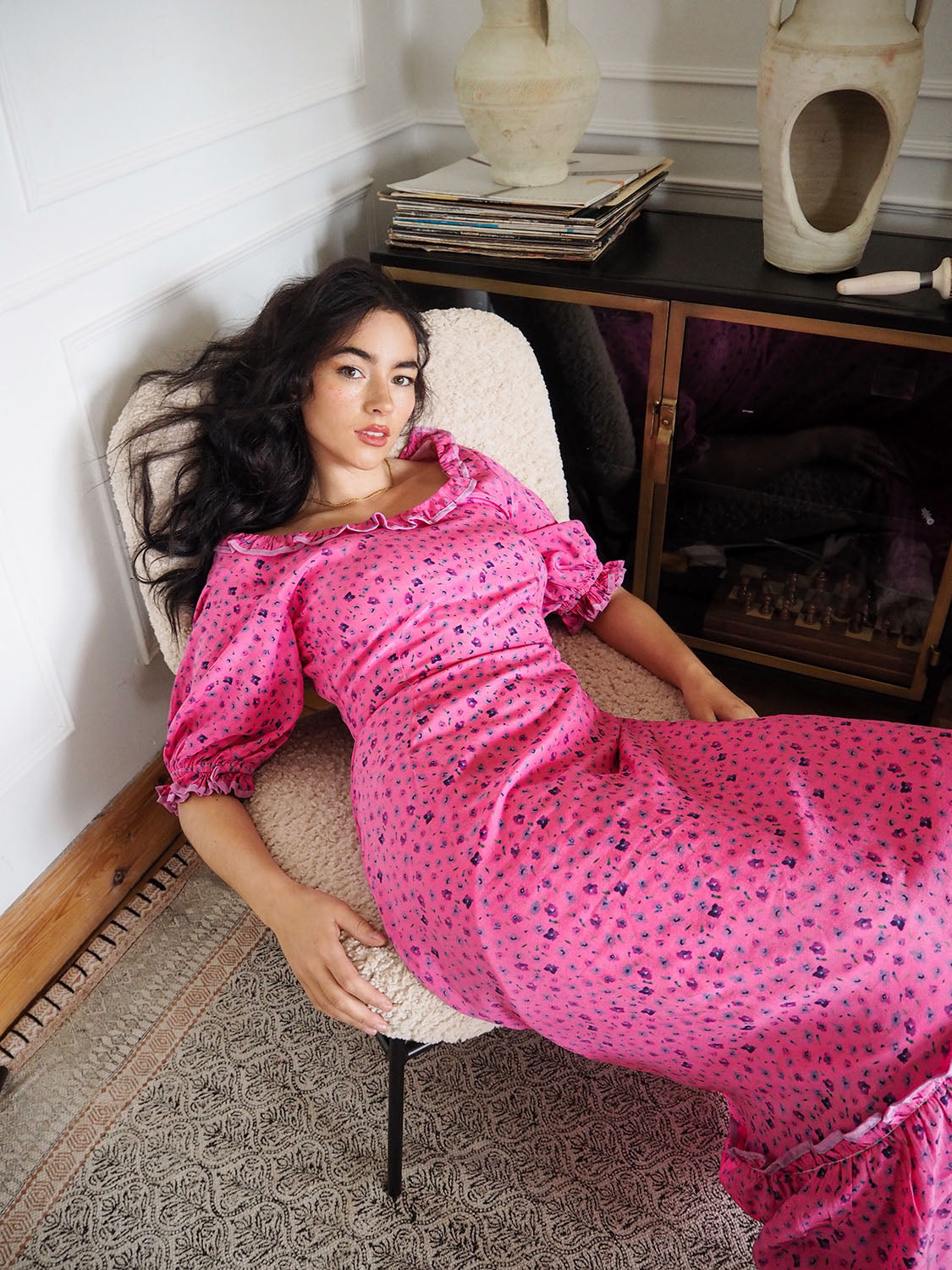 Ellen dress pink silk8