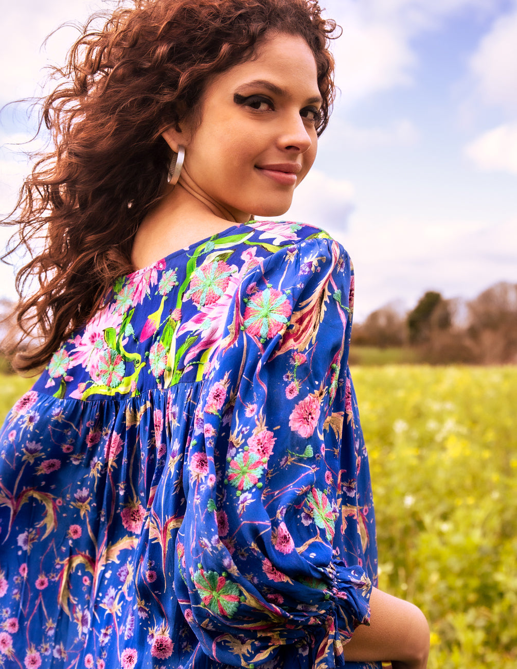 The Aine dress in blue