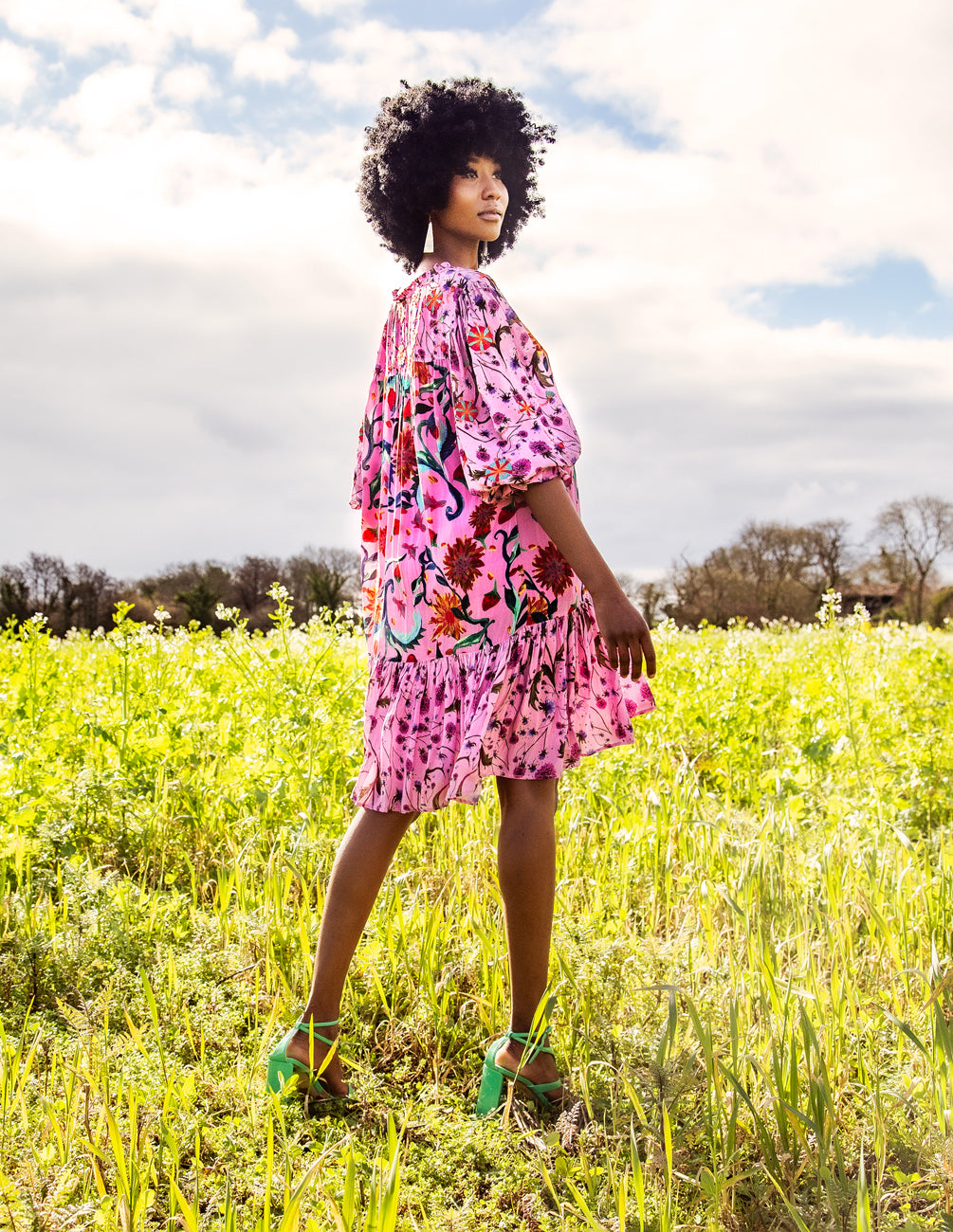 The Aine dress in pink