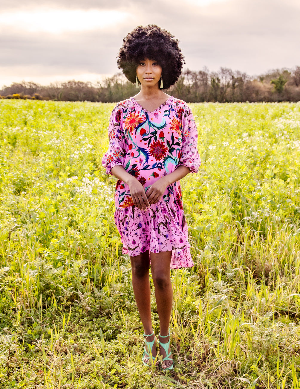 The Aine dress in pink
