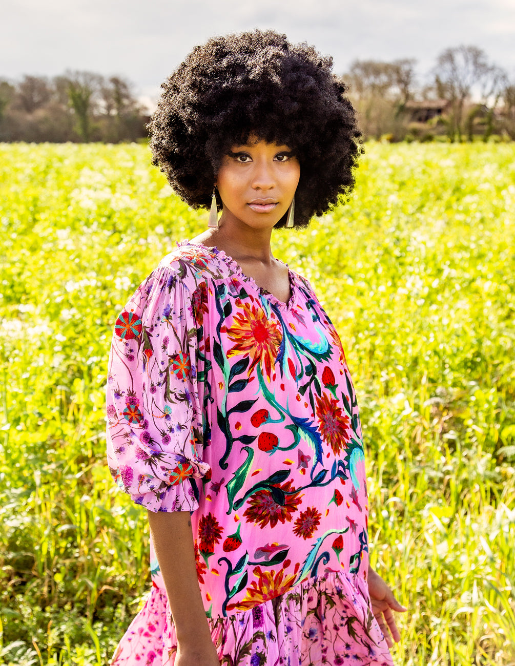 The Aine dress in pink