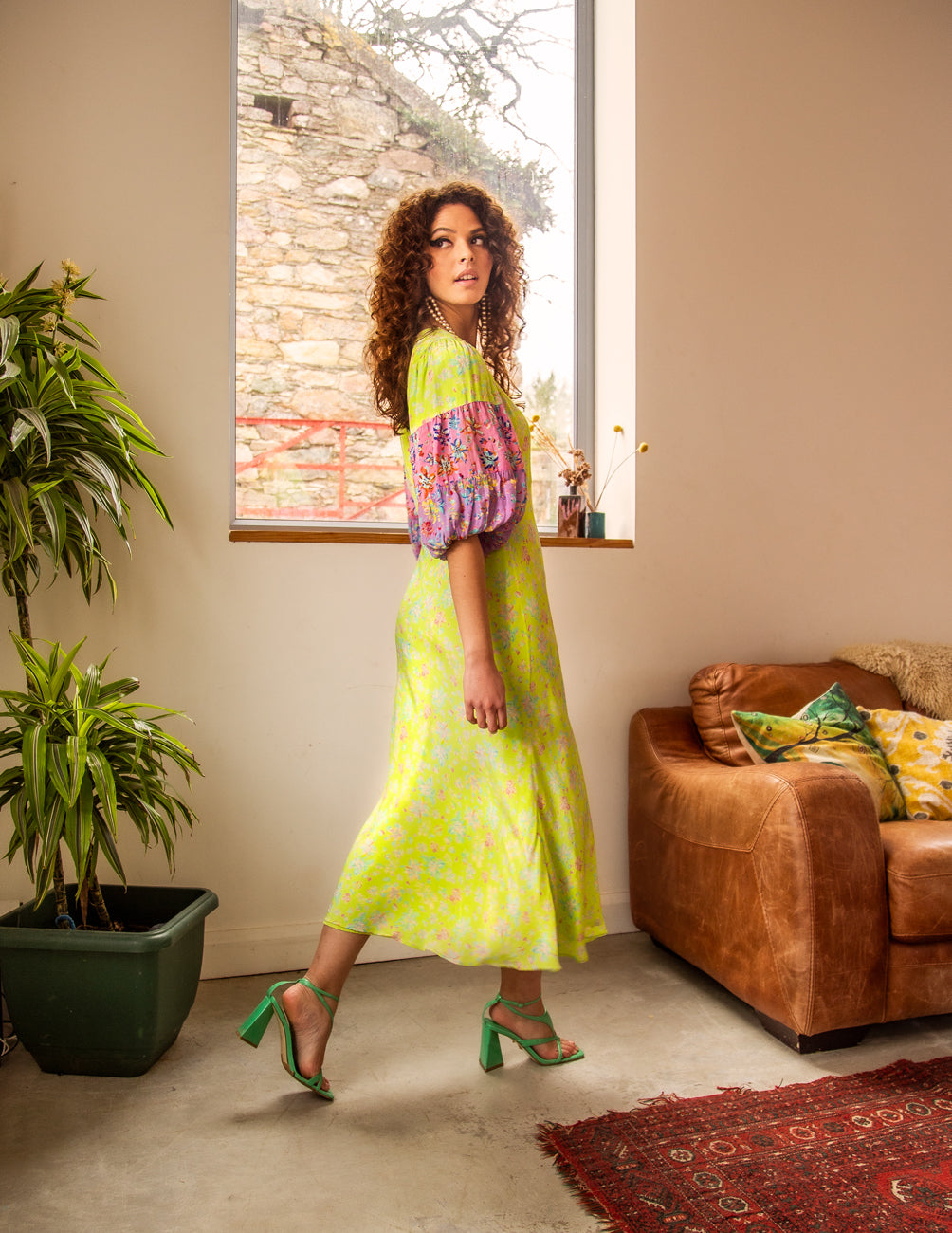 The Aisling dress in lime