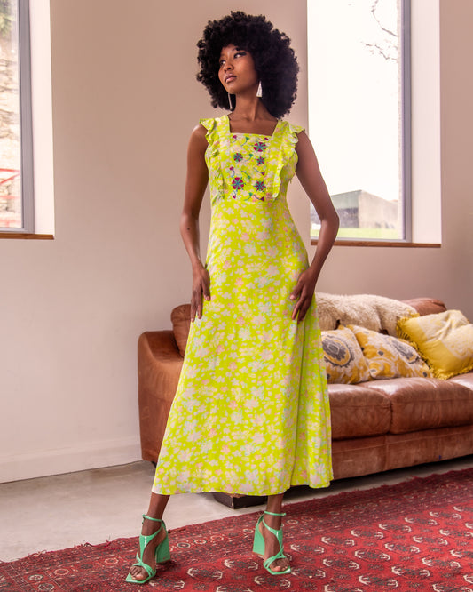 The Melanie dress in lime