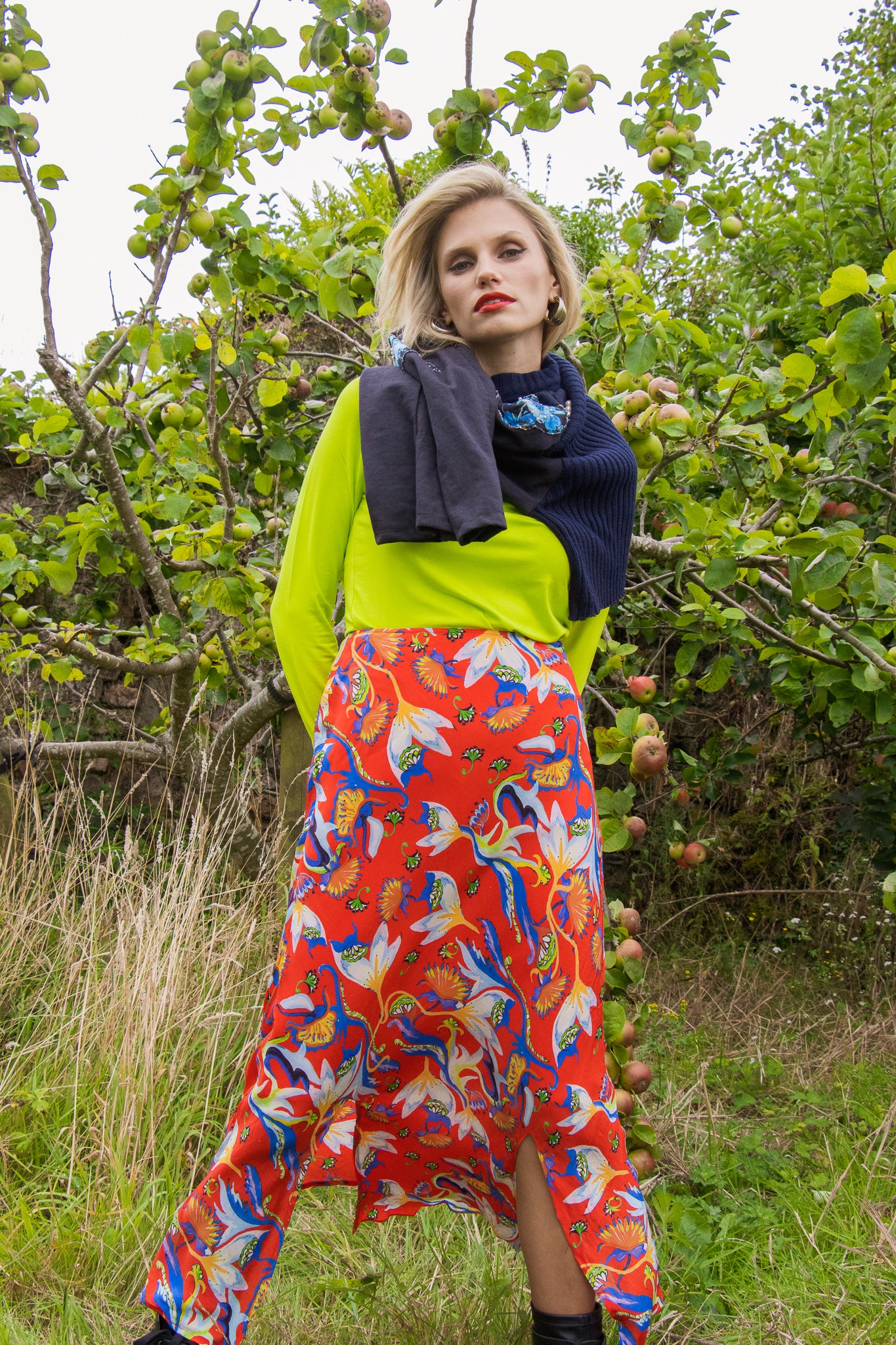 Rachel midi skirt (red)