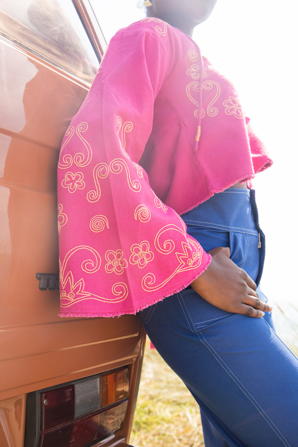 Ferifolk loah top pink organic cotton042